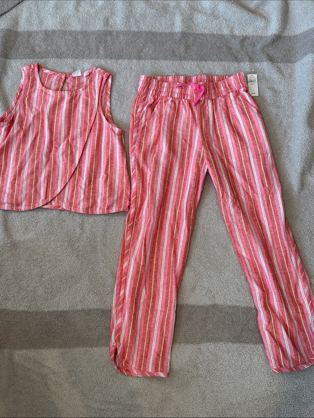 XL/12 Gap Kids- Girls' Pink Striped  Set